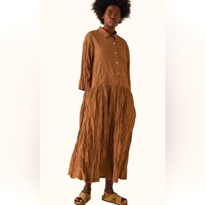 Toast UK Crinkle Cotton Maxi Dress